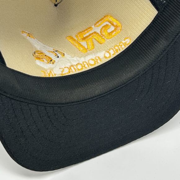 Vintage 90s Graco Robotics Inc Trucker Hat Baseball Cap GRI Mesh Snapback Black - Picture 5 of 9